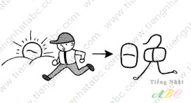 cách nhớ hán tự từ VĂN ( 晩)